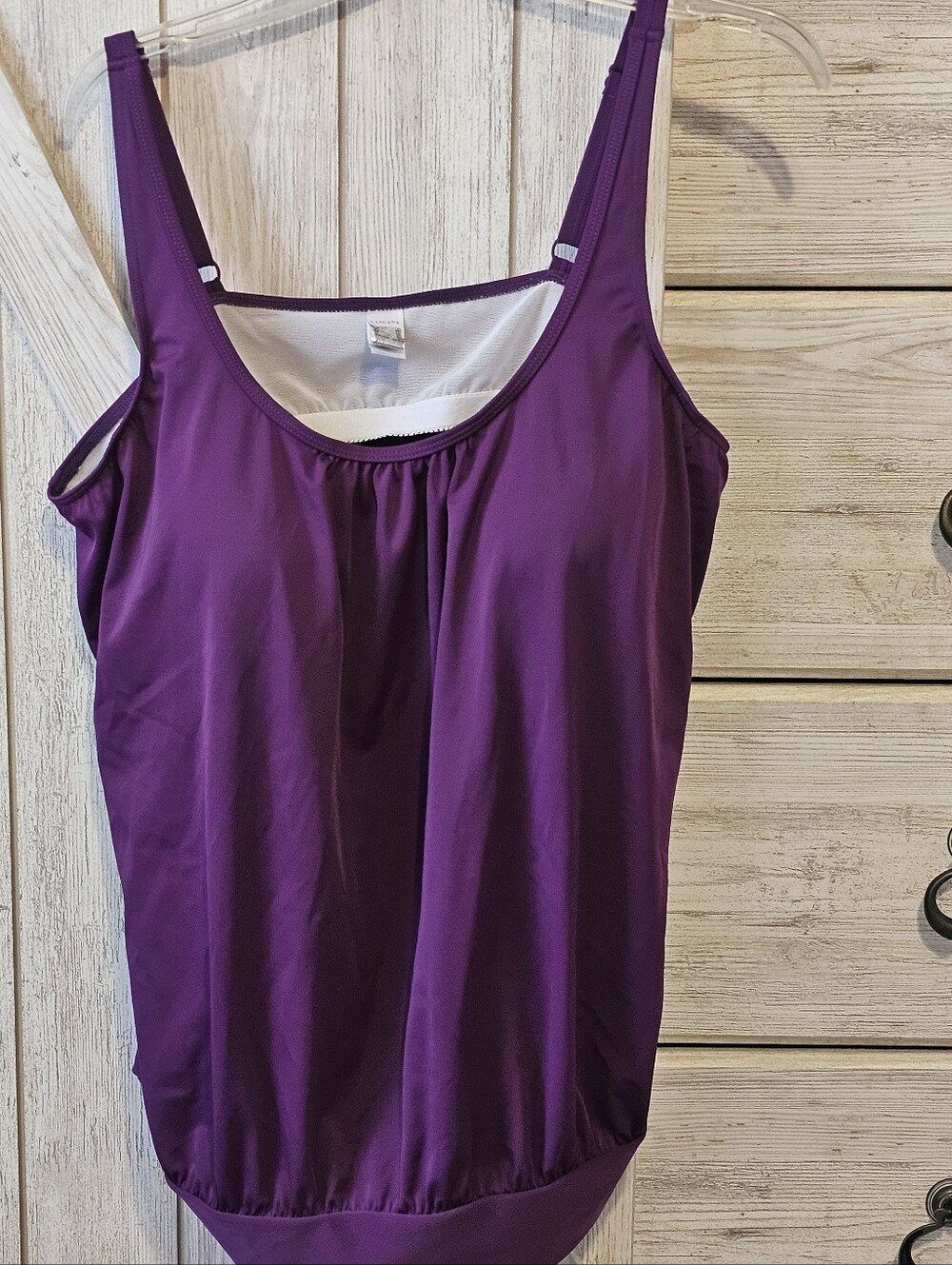 LASCANA BLOUSON Swim Top MAGENTA PURPLEISH COLOR ADJUSTABLE STRAPS